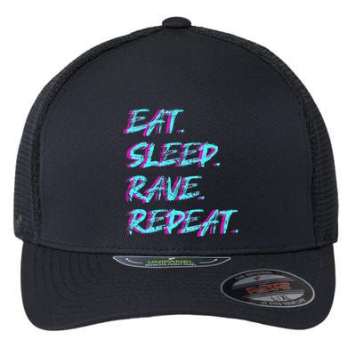 Eat Sleep Rave Repeat Flexfit Unipanel Trucker Cap