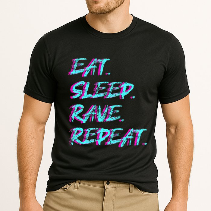 Eat Sleep Rave Repeat Cooling Performance Crew T-Shirt