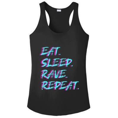 Eat Sleep Rave Repeat Ladies PosiCharge Competitor Racerback Tank