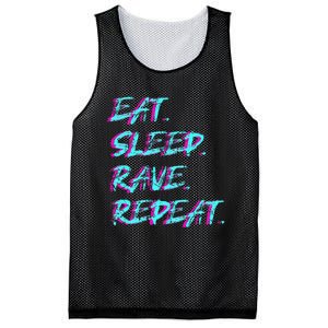 Eat Sleep Rave Repeat Mesh Reversible Basketball Jersey Tank