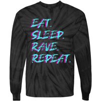 Eat Sleep Rave Repeat Tie-Dye Long Sleeve Shirt