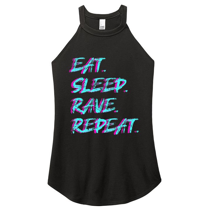Eat Sleep Rave Repeat Women's Perfect Tri Rocker Tank