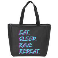 Eat Sleep Rave Repeat Zip Tote Bag