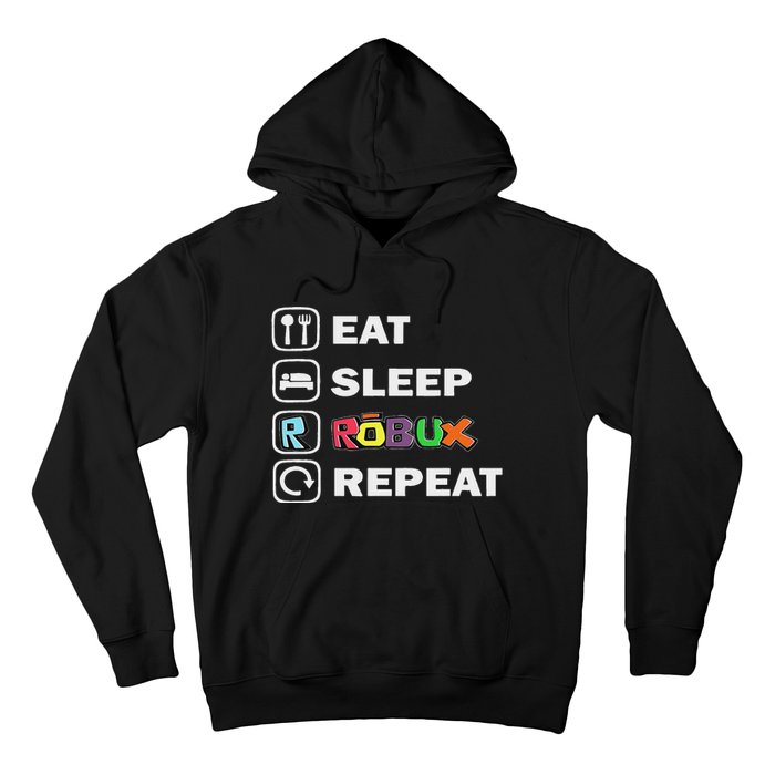 Eat Sleep Robux Repeat Noob And Professional Gamer Hoodie