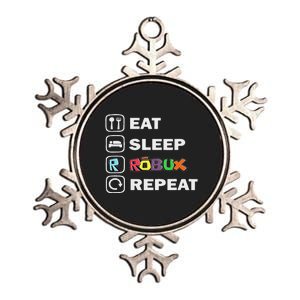 Eat Sleep Robux Repeat Noob And Professional Gamer Metallic Star Ornament