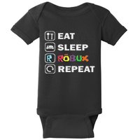 Eat Sleep Robux Repeat Noob And Professional Gamer Baby Bodysuit