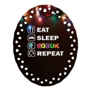 Eat Sleep Robux Repeat Noob And Professional Gamer Ceramic Oval Ornament