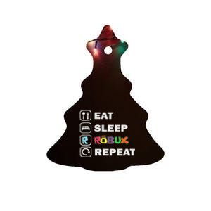 Eat Sleep Robux Repeat Noob And Professional Gamer Ceramic Tree Ornament