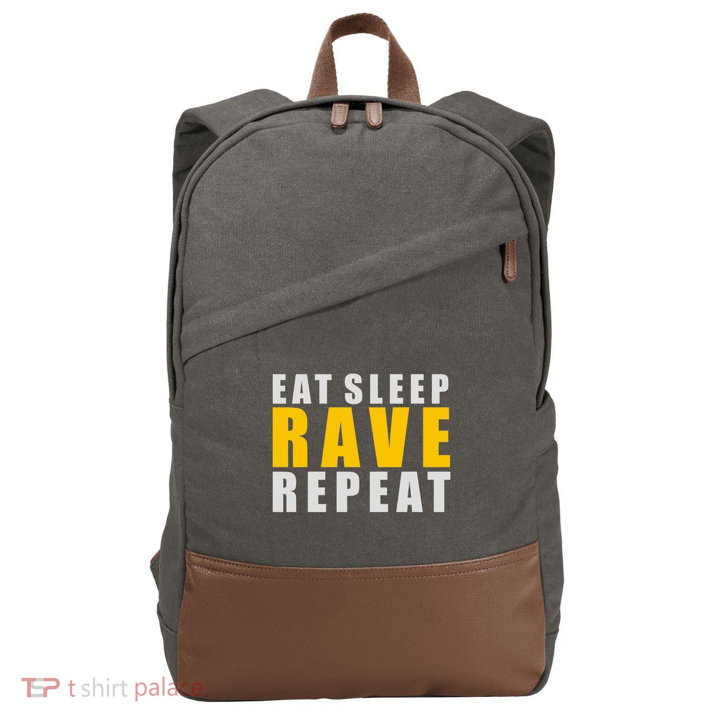 EAT SLEEP RAVE REPEAT Cotton Canvas Backpack