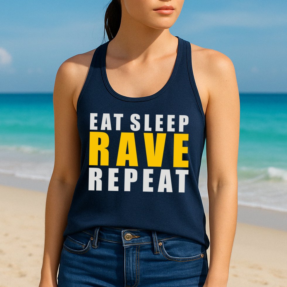 EAT SLEEP RAVE REPEAT Womens Tank Top