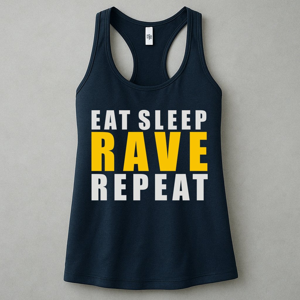 EAT SLEEP RAVE REPEAT Womens Tank Top