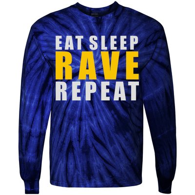EAT SLEEP RAVE REPEAT Tie-Dye Long Sleeve Shirt