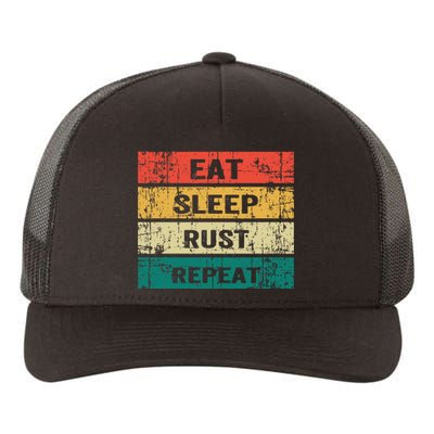 Eat Sleep Rust Repeat Funny Gaming Sports Meme Yupoong Adult 5-Panel Trucker Hat