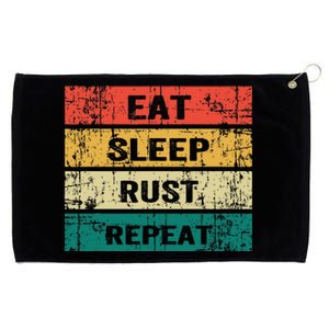 Eat Sleep Rust Repeat Funny Gaming Sports Meme Grommeted Golf Towel