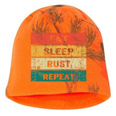 Eat Sleep Rust Repeat Funny Gaming Sports Meme Kati - Camo Knit Beanie