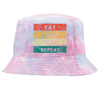 Eat Sleep Rust Repeat Funny Gaming Sports Meme Tie-Dyed Bucket Hat