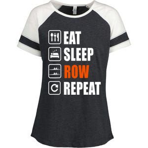 Eat Sleep Row Repeat Erg Rowing Crew Rowing Oar Row Crew Enza Ladies Jersey Colorblock Tee