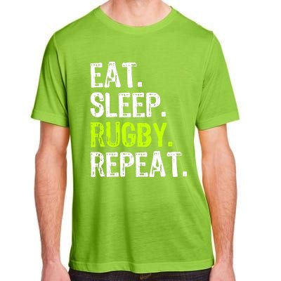 Eat Sleep Rugby Repeat Player Fan Lover Funny Adult ChromaSoft Performance T-Shirt