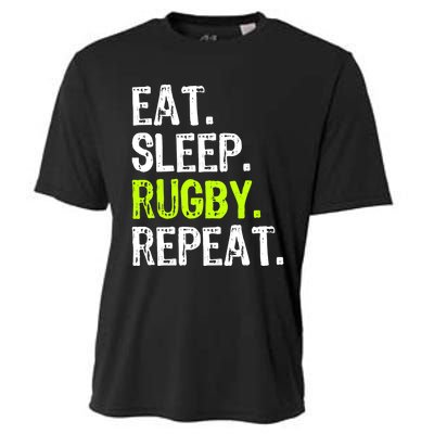 Eat Sleep Rugby Repeat Player Fan Lover Funny Cooling Performance Crew T-Shirt