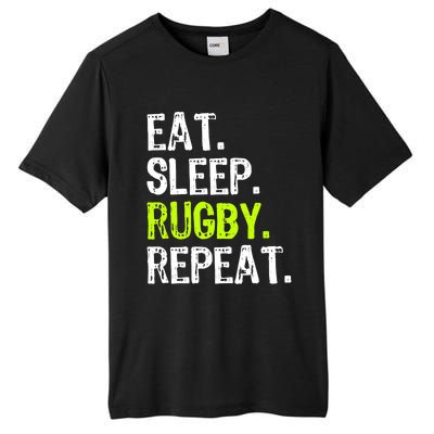 Eat Sleep Rugby Repeat Player Fan Lover Funny Tall Fusion ChromaSoft Performance T-Shirt