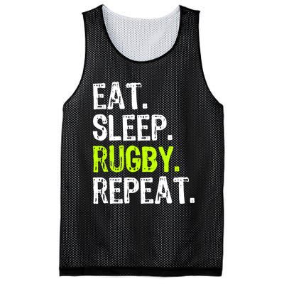 Eat Sleep Rugby Repeat Player Fan Lover Funny Mesh Reversible Basketball Jersey Tank