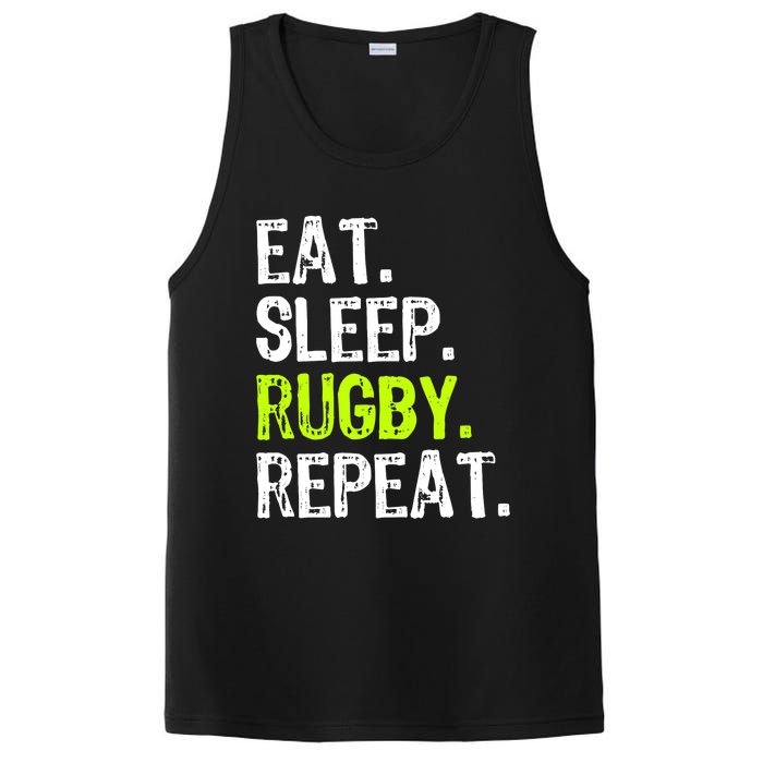 Eat Sleep Rugby Repeat Player Fan Lover Funny PosiCharge Competitor Tank