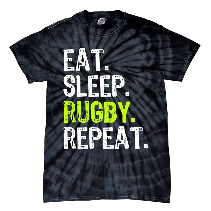 Eat Sleep Rugby Repeat Player Fan Lover Funny Tie-Dye T-Shirt