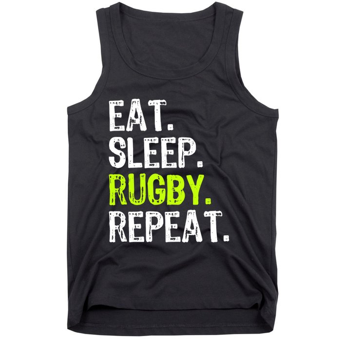 Eat Sleep Rugby Repeat Player Fan Lover Funny Tank Top