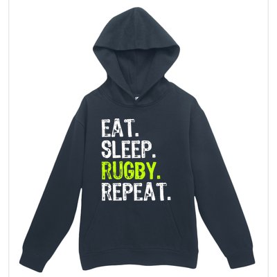 Eat Sleep Rugby Repeat Player Fan Lover Funny Urban Pullover Hoodie