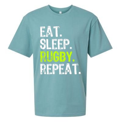 Eat Sleep Rugby Repeat Player Fan Lover Funny Sueded Cloud Jersey T-Shirt