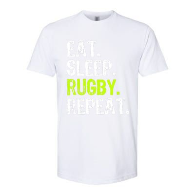 Eat Sleep Rugby Repeat Player Fan Lover Funny Softstyle CVC T-Shirt