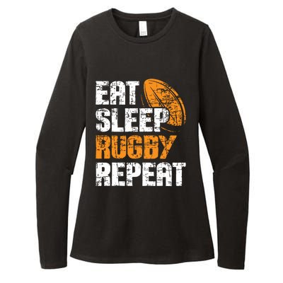 Eat Sleep Rugby Repeat Rugby Player Coach Sports Lover Womens CVC Long Sleeve Shirt