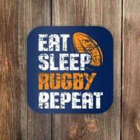 Eat Sleep Rugby Repeat Rugby Player Coach Sports Lover Coaster