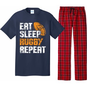 Eat Sleep Rugby Repeat Rugby Player Coach Sports Lover Pajama Set