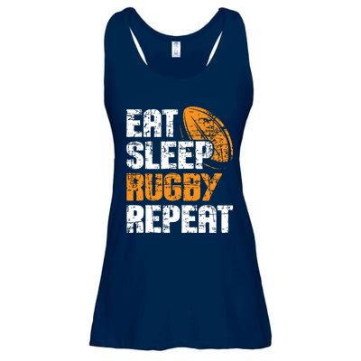 Eat Sleep Rugby Repeat Rugby Player Coach Sports Lover Ladies Essential Flowy Tank