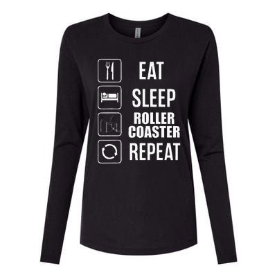 Eat Sleep Roller Coaster Repeat Rollercoaster Womens Cotton Relaxed Long Sleeve T-Shirt