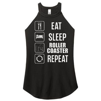 Eat Sleep Roller Coaster Repeat Rollercoaster Women’s Perfect Tri Rocker Tank