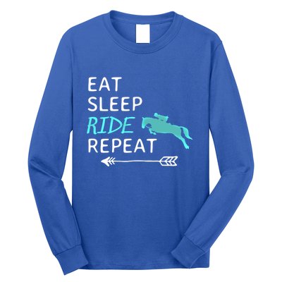 Eat Sleep Ride Horses Repeat Horseback Riding Great Gift Long Sleeve Shirt