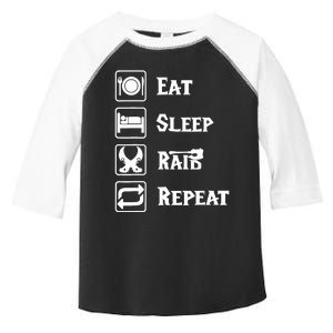 Eat Sleep Raid Repeat Gaming Wow Rpg Toddler Fine Jersey T-Shirt