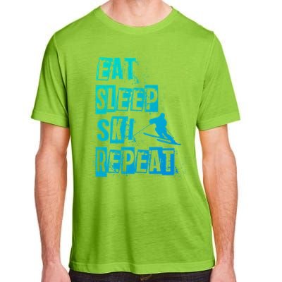 Eat Sleep Ski Repeat Gift Adult ChromaSoft Performance T-Shirt