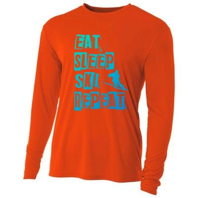 Eat Sleep Ski Repeat Gift Cooling Performance Long Sleeve Crew