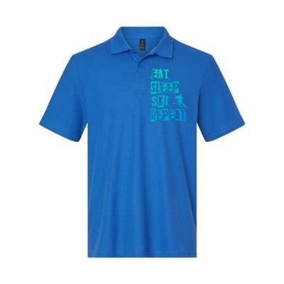 Eat Sleep Ski Repeat Gift Softstyle Adult Sport Polo