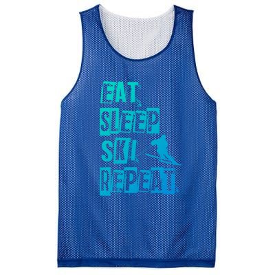 Eat Sleep Ski Repeat Gift Mesh Reversible Basketball Jersey Tank