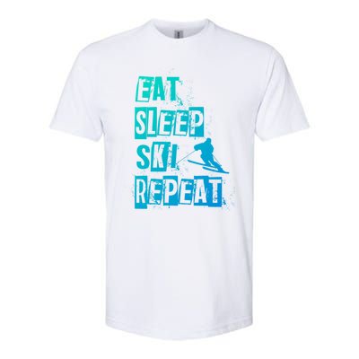 Eat Sleep Ski Repeat Gift Softstyle CVC T-Shirt