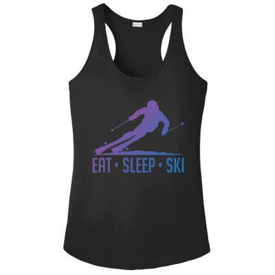 Eat Sleep Ski Skiing Skier Snow Winter Vacation Gift Ladies PosiCharge Competitor Racerback Tank