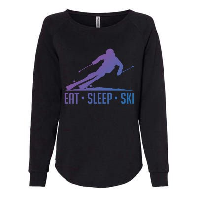 Eat Sleep Ski Skiing Skier Snow Winter Vacation Gift Womens California Wash Sweatshirt