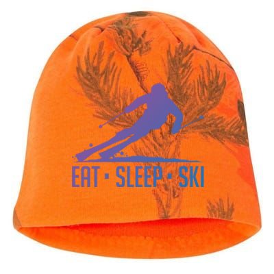 Eat Sleep Ski Skiing Skier Snow Winter Vacation Gift Kati - Camo Knit Beanie