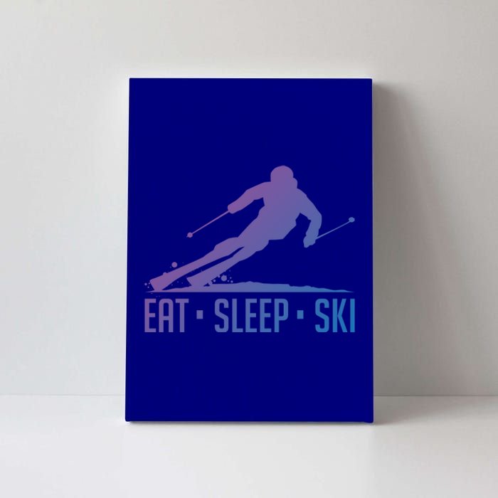 Eat Sleep Ski Skiing Skier Snow Winter Vacation Gift Canvas