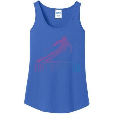 Eat Sleep Ski Skiing Skier Snow Winter Vacation Gift Ladies Essential Tank