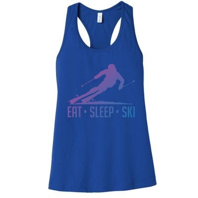 Eat Sleep Ski Skiing Skier Snow Winter Vacation Gift Women's Racerback Tank